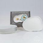 Zestaw spodków 17 cm / 6 szt. - STONE AGE / Biały - zdjęcie