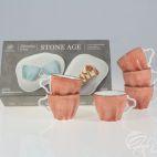 Zestaw filiżanek 100 ml / 6 szt. - STONE AGE / Ceglasty - zdjęcie