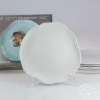 Zestaw talerzy płytkich 28 cm / 6 szt. - STONE AGE / Biały - zdjęcie