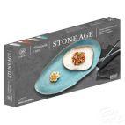Półmisek 38 cm - STONE AGE Beżowy - zdjęcie
