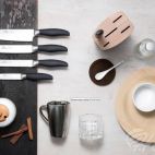 Komplet 5 noży kuchennych w bloku - 989 STYLE PLUS - zdjęcie