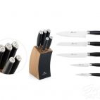 Komplet 5 noży kuchennych w bloku - 991 DECO Black - zdjęcie