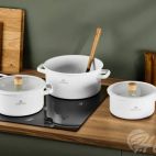 Garnek z pokrywką 24 cm - Natur Enamel / biały - zdjęcie