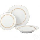 Zestaw talerzy dla 6 os./ 18 części - G667 MARGARET Złote Paski - zdjęcie