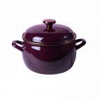 Garnek emaliowany z pokrywką 7,5 l - Bordeaux / bordowy - zdjęcie