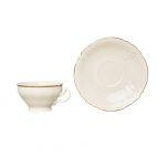Filiżanka niska 360 ml ze spodkiem - Bernadotte Ivory Gold (383713) - zdjęcie