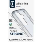 Cellularline Clear Strong - Etui Samsung Galaxy A34 5G z ochroną antybakteryjną (przezroczysty) - zdjęcie 