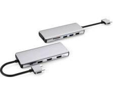 Przejściówka eStuff USB-C do  2xHDMI/ USB-C/ LAN/ VGA / 2x USB 2.0/ 2x USB 3.2/ MicroSD/ SD/ Audio/mic - biała