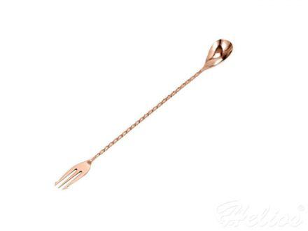 Łyżka barmańska z widelcem 40 cm, miedziana (BPR-40M) - zdjęcie główne