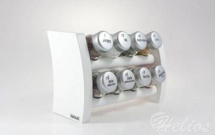 Półka z przyprawami / 8 szt. - BIAŁA ze srebrnymi nakrętkami (1832927570) - zdjęcie główne