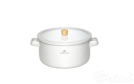 Garnek z pokrywką 24 cm - Natur Enamel / biały - zdjęcie główne