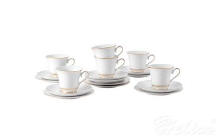 Zestaw kawowy dla 6 os./ 18 części - G667 MARGARET Złote Paski - zdjęcie główne