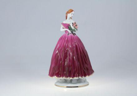 Figurka porcelanowa - MARKIZA w bordowej sukni (0060) - zdjęcie główne