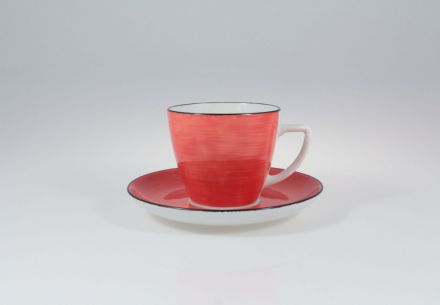 Filiżanka 350 ml ze spodkiem - 6591H Beata, Dorota (coral) - zdjęcie główne