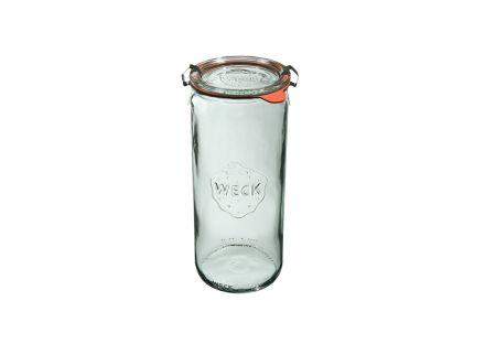 Słoiki z pokrywką, uszczelką i 2 zapinkami / 1040 ml - WECK Zylinder (WE-908-80PUZ) - zdjęcie główne