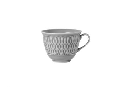 Filiżanka 250 ml - SOFIA / LB01 Szara + Spodek 15,7 cm - SOFIA / LB01 Szara + Talerz płytki 21 cm - SOFIA / LB01 Szara - zdjęcie główne