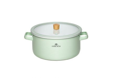 Garnek 24 cm - NATUR Enamel / pastelowo zielony - zdjęcie główne