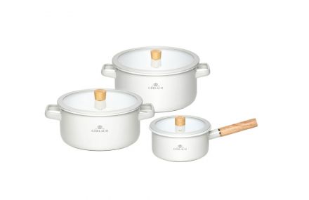 Komplet garnków 6 elementów - Natur Enamel / biały - zdjęcie główne