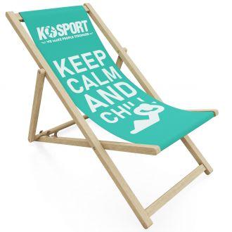 LEŻAK OGRODOWY K-SPORT NIEBIESKO/ZIELONY - zdjęcie główne