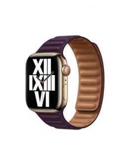 Apple pasek do Apple Watch 38/40/41 mm z karbowanej skóry rozmiar S/M - ciemna wiśnia - zdjęcie główne