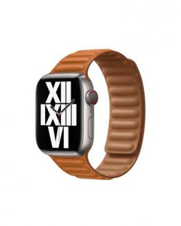 Apple pasek do Apple Watch 38/40/41 mm z karbowanej skóry rozmiar M/L  - złocisty brąz - zdjęcie główne