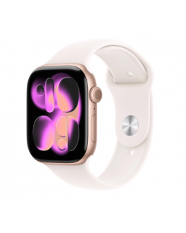 Apple Watch S11 46mm aluminium w kolorze różowe złoto z paskiem sportowym w kolorze łagodny róż S/M - zdjęcie główne