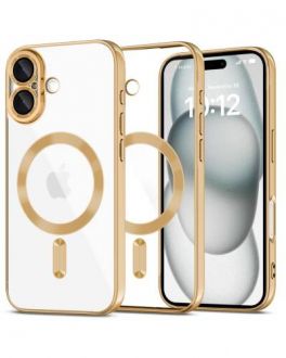 Etui do iPhone 16 Tech-Protect MagFlex MagSafe shiny gold - przezroczyste - zdjęcie główne