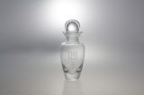 Handmade / Karafka z korkiem 700 ml - BEZBARWNA ze zdobieniem (2924)