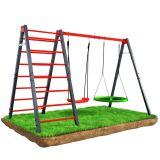 Huśtawka ogrodowa z drabinką podwójna mieszcząca bocianie gniazdo i huśtawkę KSOZ030