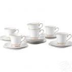 Zestaw kawowy dla 6 os./ 22 części - G667 MARGARET Złota Linia - zdjęcie