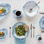 Filiżanki 100 ml ze spodkiem / 2 szt. - STONE AGE / Greckie wakacje - zdjęcie