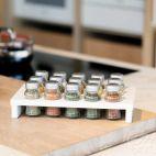 Stojak z przyprawami / 15 szt. - BIAŁY ze srebrną nakrętką (3068301124) - zdjęcie