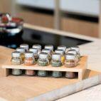 Stojak z przyprawami / 15 szt. - NATURALNY ze srebrną nakrętką (3068301094) - zdjęcie