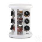 Stojak obrotowy z przyprawami S/12 szt. - BIAŁY z czarnymi nakrętkami (3068301278) - zdjęcie