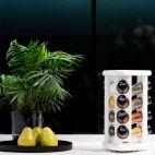 Stojak obrotowy z przyprawami TS / 12 szt. - BIAŁY z czarymi nakrętkami (3068301254) - zdjęcie