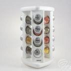 Stojak obrotowy z przyprawami TS/12 szt. - BIAŁY z czarnymi nakręt.(3068301377) - zdjęcie