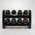 Półka z przyprawami / 8 szt. - CZARNA z czarnymi nakrętkami (3068301223) - zdjęcie