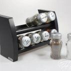 Półka z przyprawami / 8 szt. - CZARNA ze srebrnymi nakrętkami (3068301346) - zdjęcie