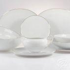 Serwis obiadowy bez wazy dla 12 os. / 44 części - 3612 Dalia Złota linia - zdjęcie