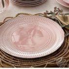 Talerz płytki 26 cm - SOFIA / LB07 Różowa - zdjęcie