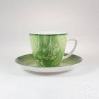 Filiżanka 350 ml ze spodkiem - 9075A Zielony - zdjęcie