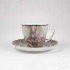 Filiżanka 350 ml ze spodkiem - 9075B Brązowy - zdjęcie