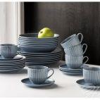 Zestaw filiżanek ze spodkami dla 6 osób - K90 DAISY Niebieska - zdjęcie