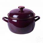 Garnek emaliowany z pokrywką 7,5 l - Bordeaux / bordowy - zdjęcie