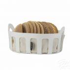 Kosz na pieczywo z bawełnianym wkładem 24 cm - Biały (29866) - zdjęcie