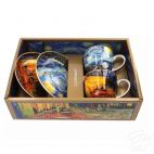 Filiżanki 250 ml ze spodkami 2 szt. - V. van Gogh / Taras kawiarni nocą i Gwiaździsta noc (830-7119) - zdjęcie