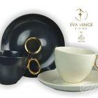 Kolekcja EWA MINGE: Filiżanka ze spodkiem CZARNA / Quebec A751 - zdjęcie
