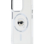 Etui do iPhone 15 Pro Karl Lagerfeld IML Metal MagSafe białe - zdjęcie