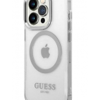 Etui do iPhone 14 Pro Guess Outline Silver MagSafe - przezroczyste - zdjęcie