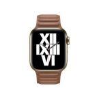 Apple pasek do Apple Watch 38/40/41 mm z karbowanej skóry rozmiar M/L  - naturalny brąz - zdjęcie 